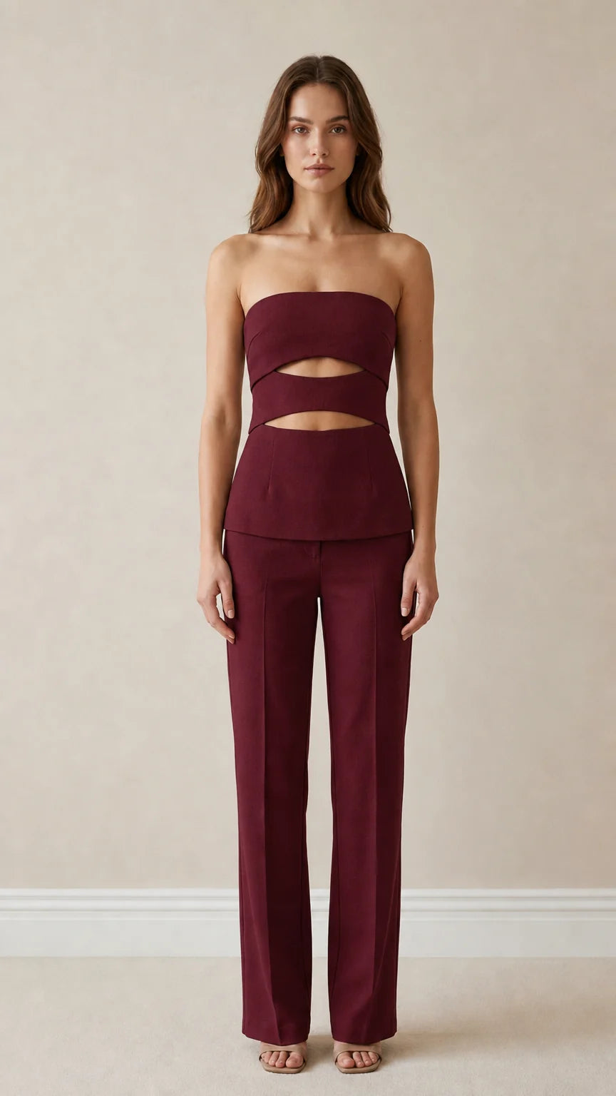 Front view of burgundy color variant