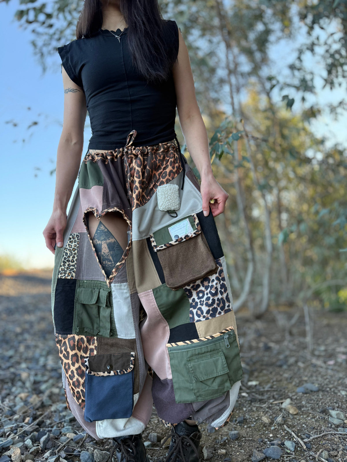Upcycled Adjustable-Waist Pants