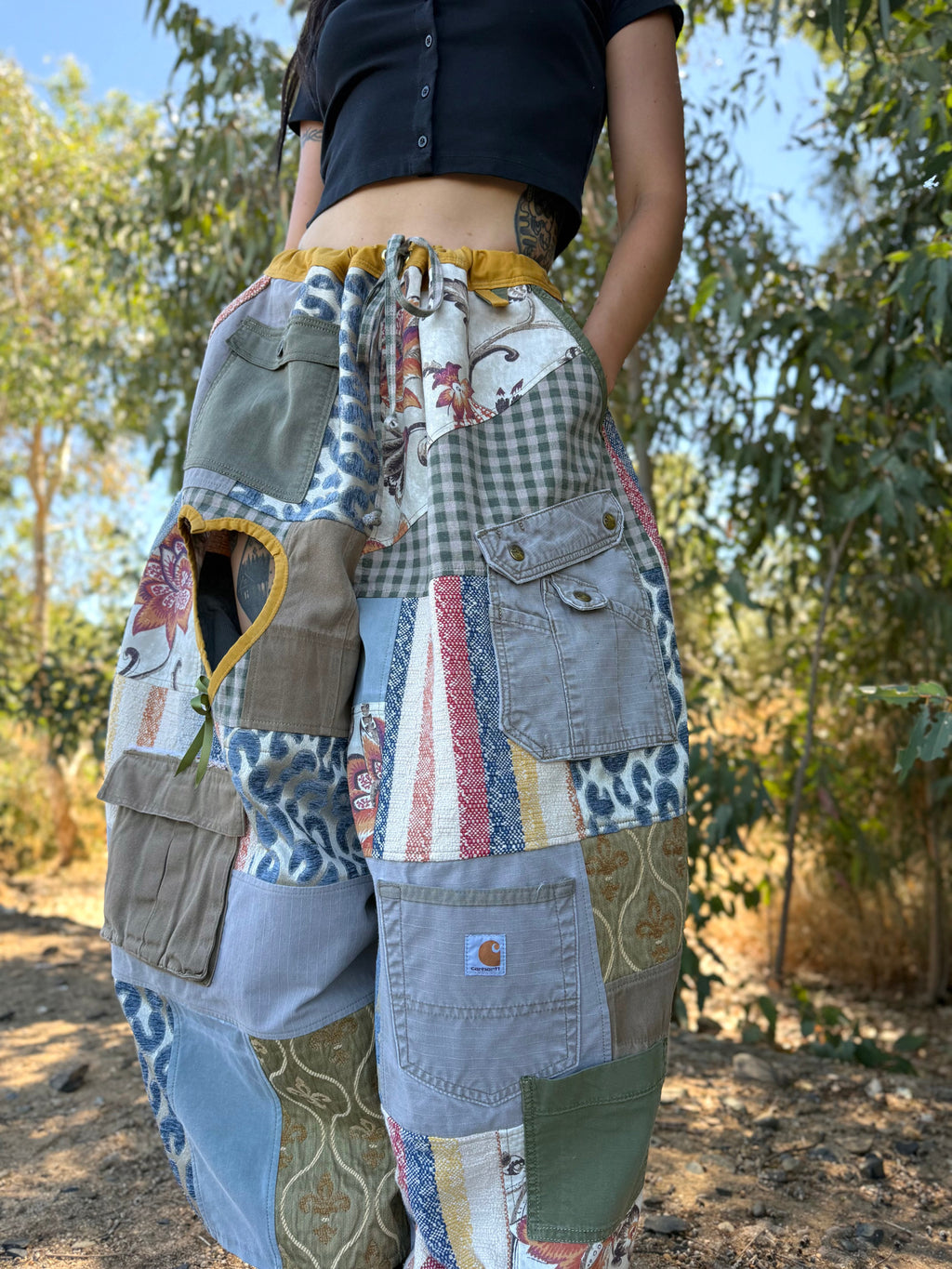 Upcycled Adjustable-Waist Pants