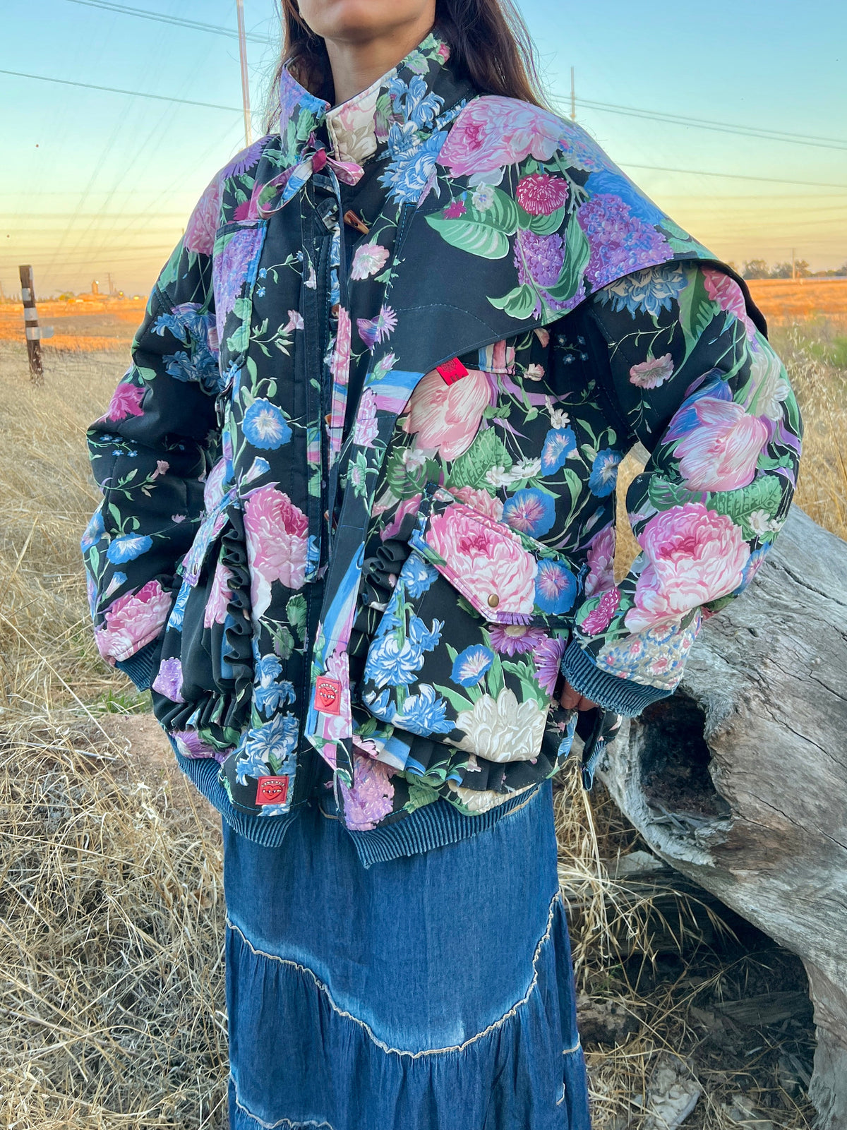 Upcycled Jacket & Headscarf Set