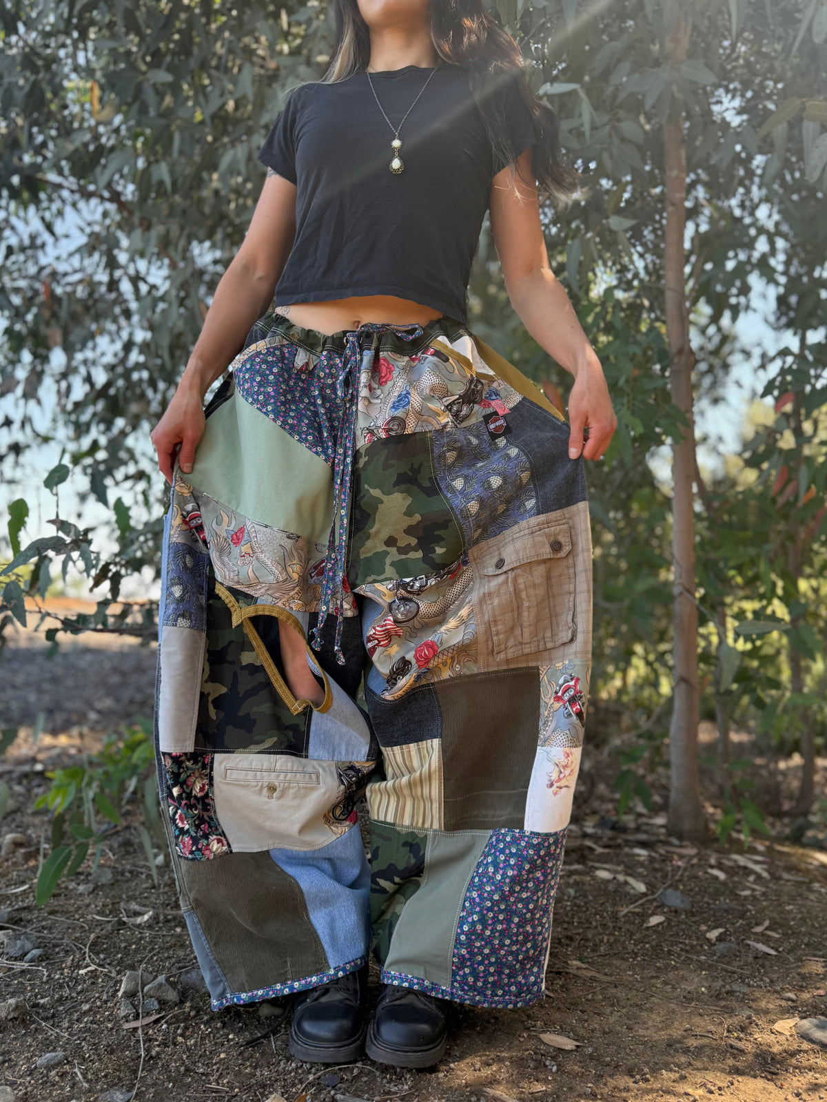 Upcycled Adjustable-Waist Pants
