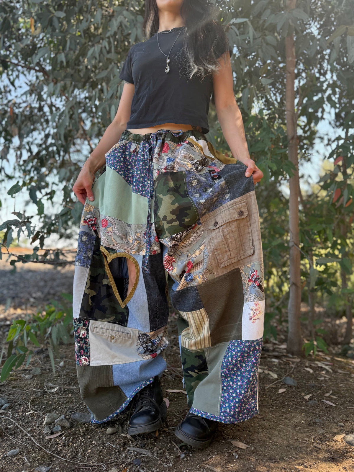 Upcycled Adjustable-Waist Pants